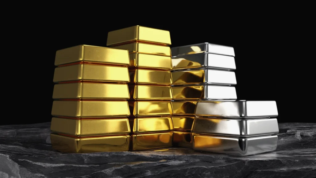 Gold vs silver performance with stacking strategy overlay – 2025