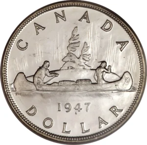 canada-dollar 1967 Canadian silver dollar with goose design
