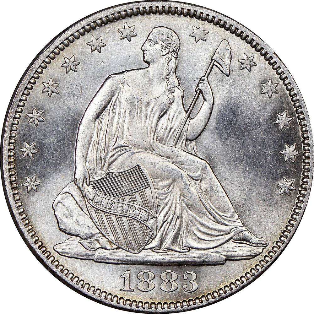 Single Liberty Seated silver coin close-up from 19th-century U.S. mint