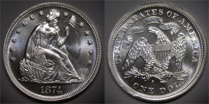 Collection of Liberty Seated silver coins from the 19th century