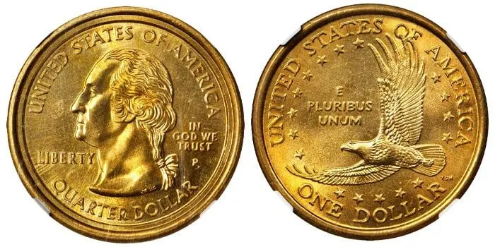 Modern mule error coin – one of the rarest mint mistakes in U.S. coinage, showing mismatched obverse and reverse designs