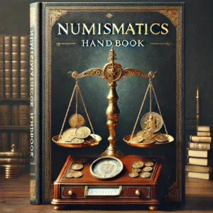 Numismatics Handbook – Mastering U.S. Coins, Key Dates, and Errors, featuring a refined design with classic coin imagery